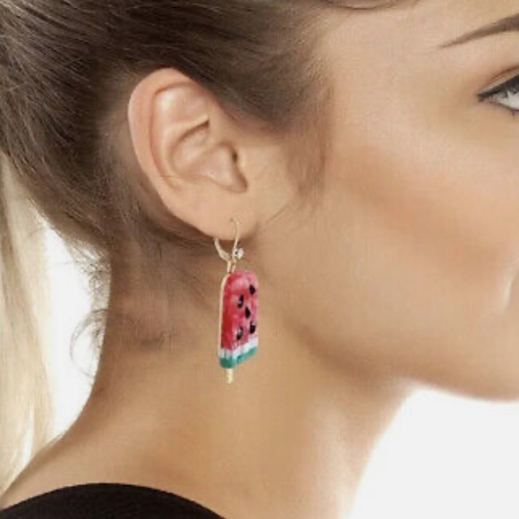NEW BETSEY JOHNSON WATERMELON STATE POPSICLE DANGLE EARRINGS - Picture 3 of 11